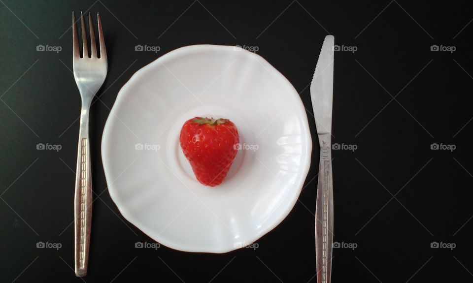 Strawberry in s plate