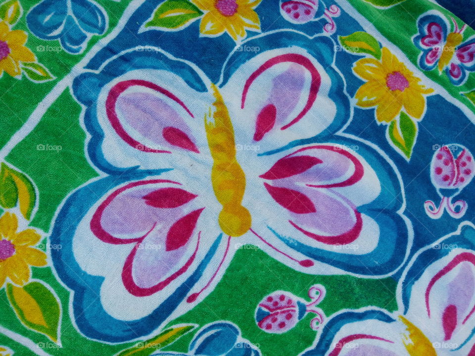 butterfly on tapestry