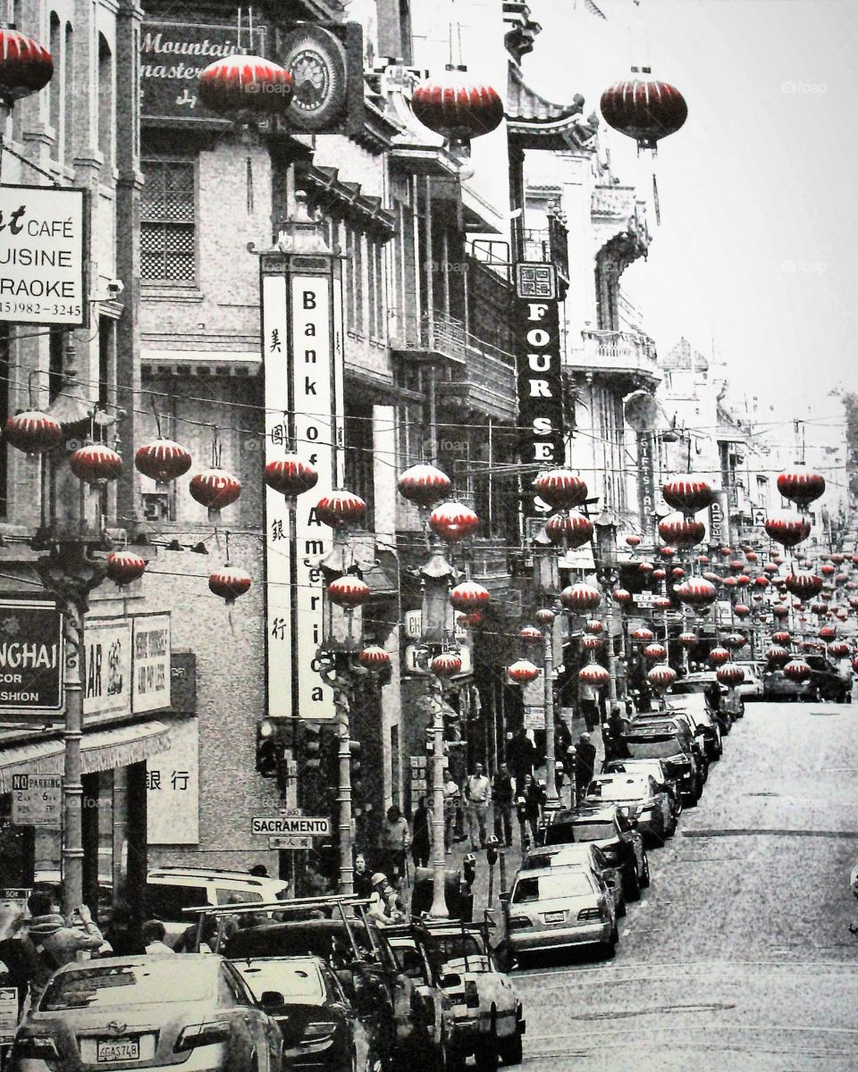 San Francisco Chinatown's red lanterns