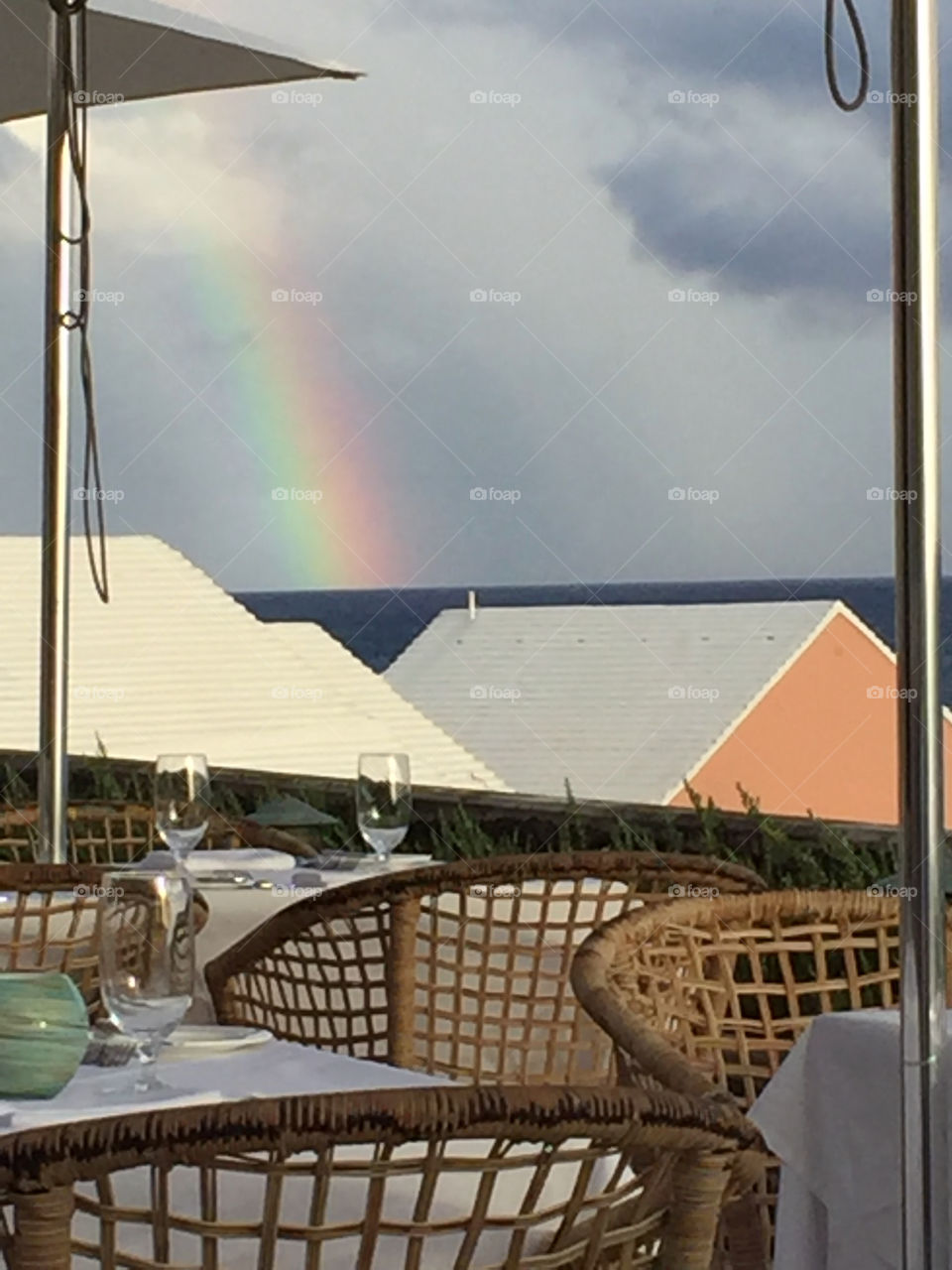 Rainbow over the ocean