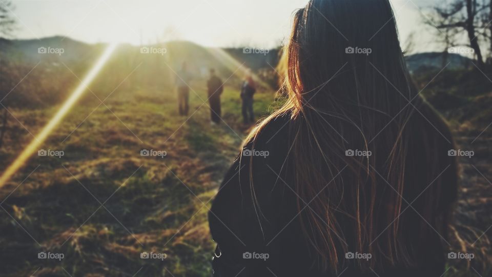 enjoying spring. walk the path way while the sun is up