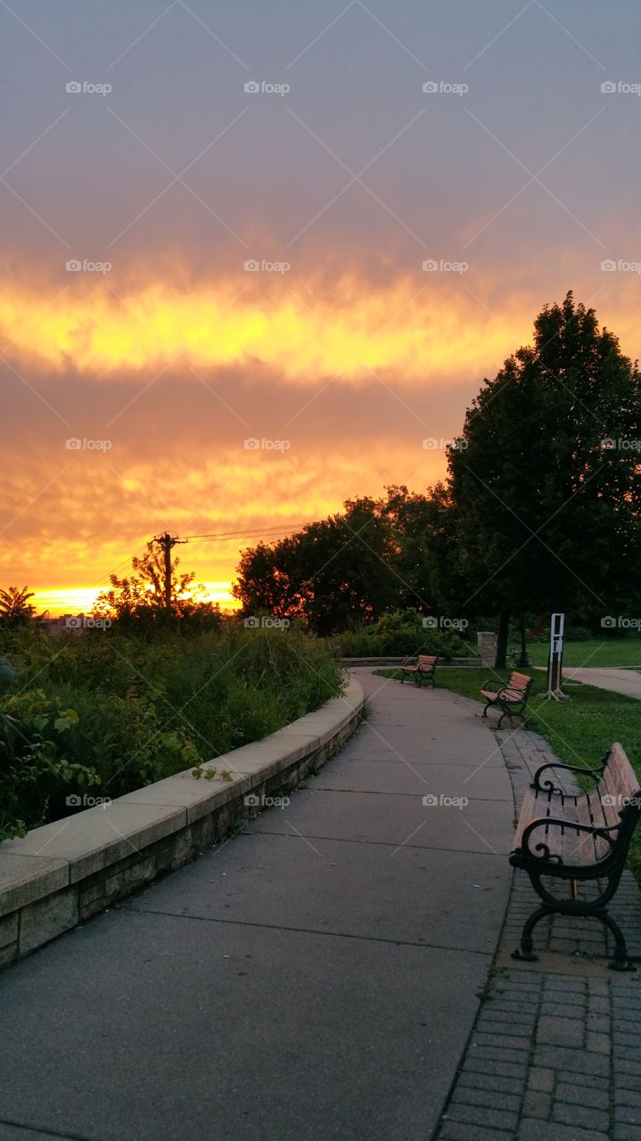 sunset at Mounds park