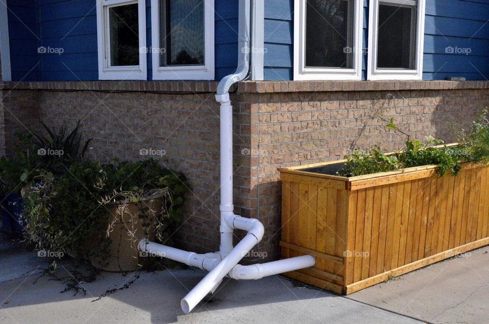 Garden boxes using roof rain