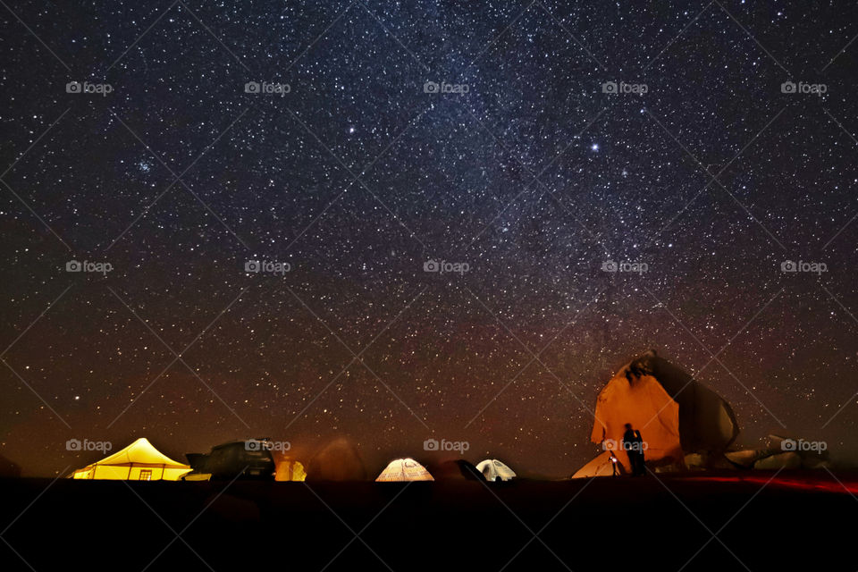 Camping to see millions star at White desert in Egypt