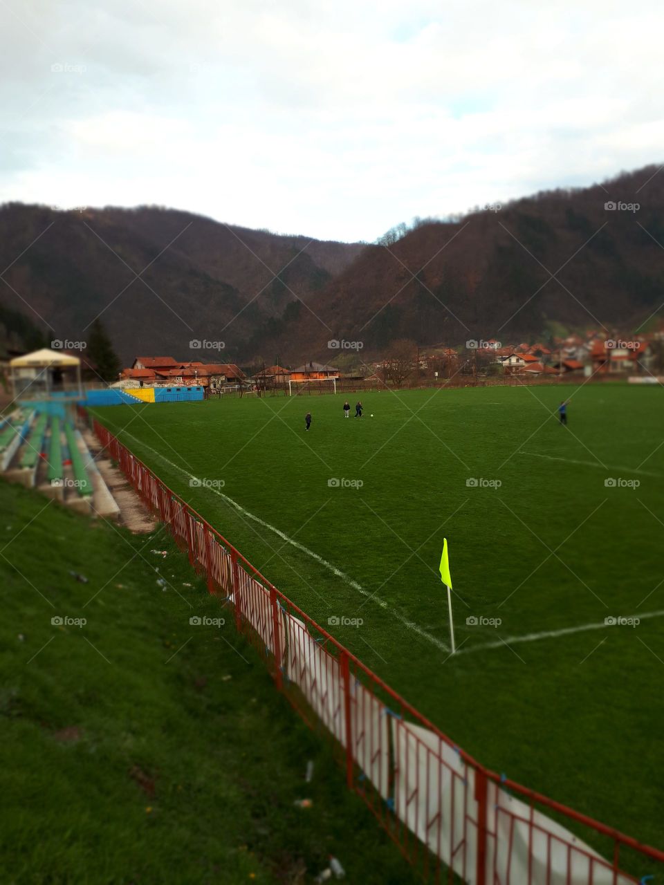 After football on Nemilas Stadium the kids play his own game.