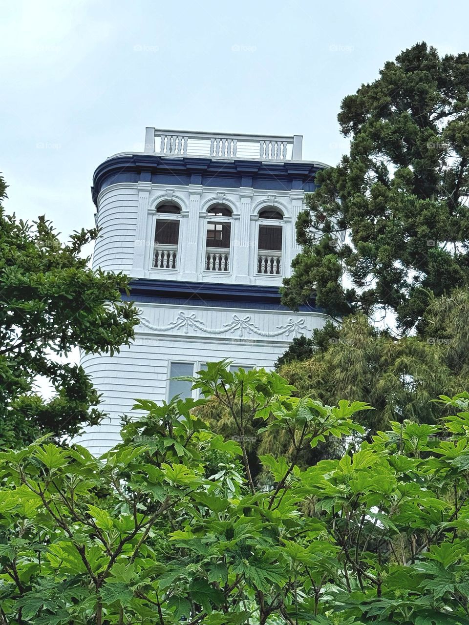 Historic building surrounded by tress 