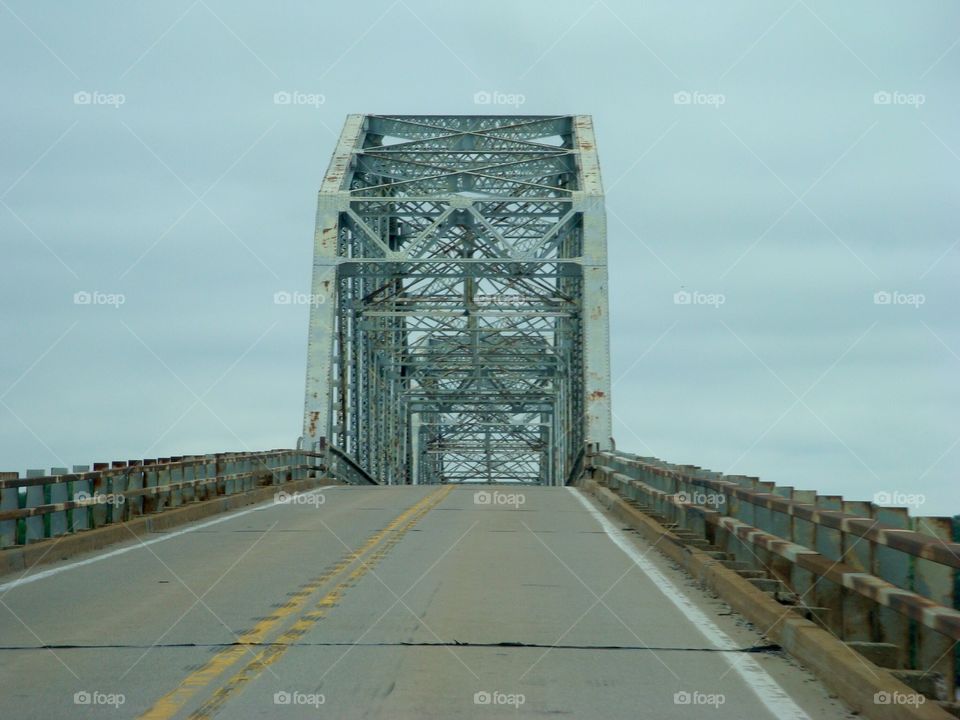 Driving towards a bridge