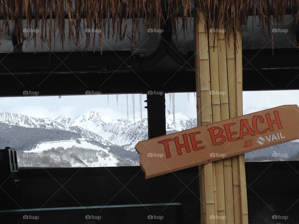 Tiki bar on top of a Mountain at Vail, CO. 