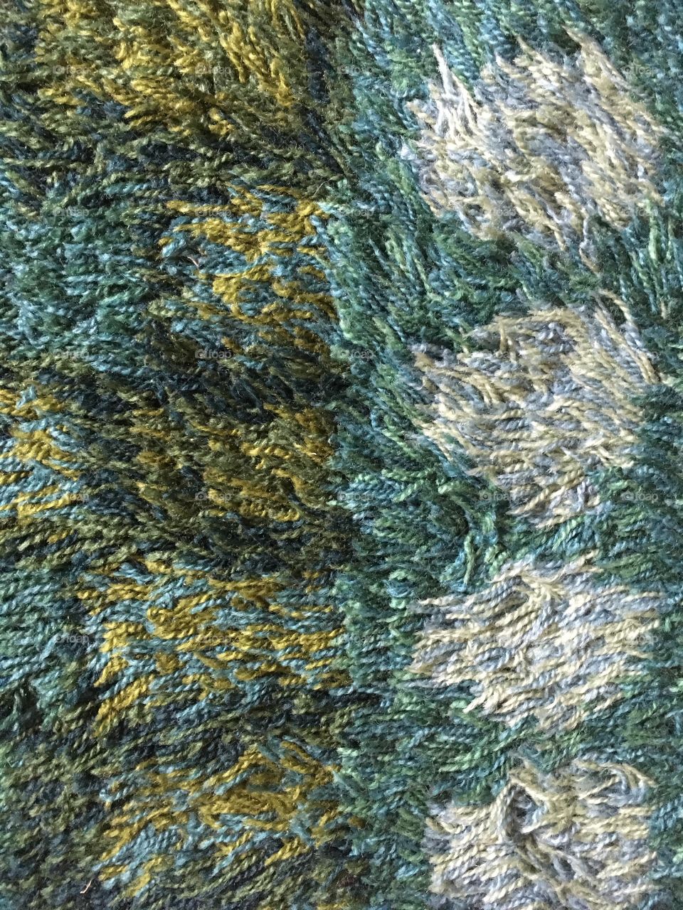 Green textured rug