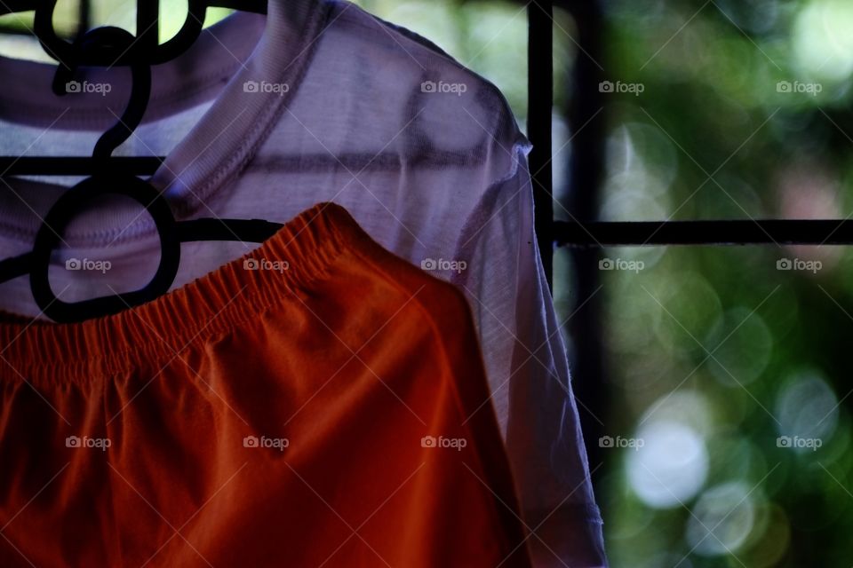 Hanging clothes for drying 