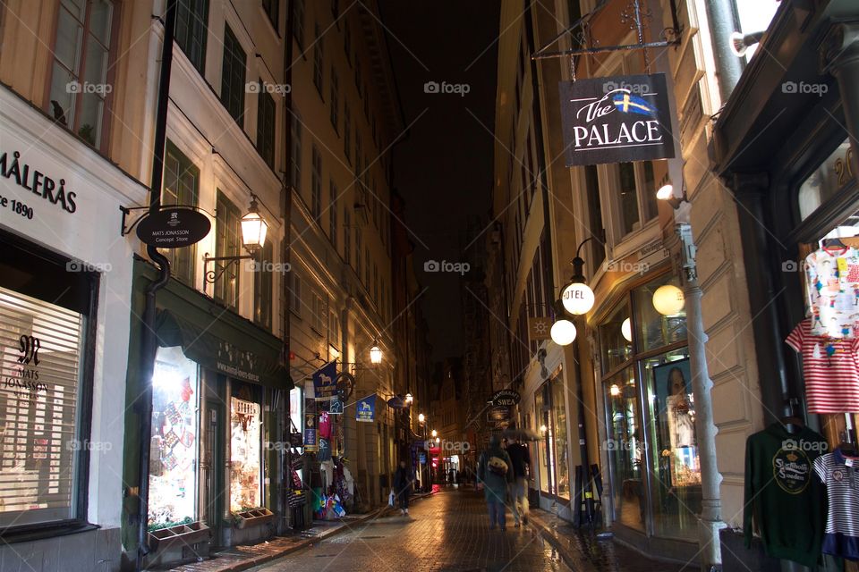 old town in the rain, Stockholm, Sweden