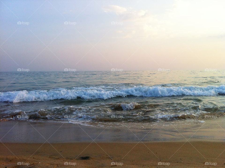 beach sunset sand sea by remalia