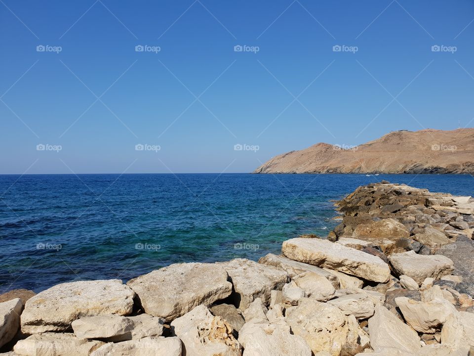 Rocks at the mediteranean sea grecotel Marine Palace Panormos on crete greece