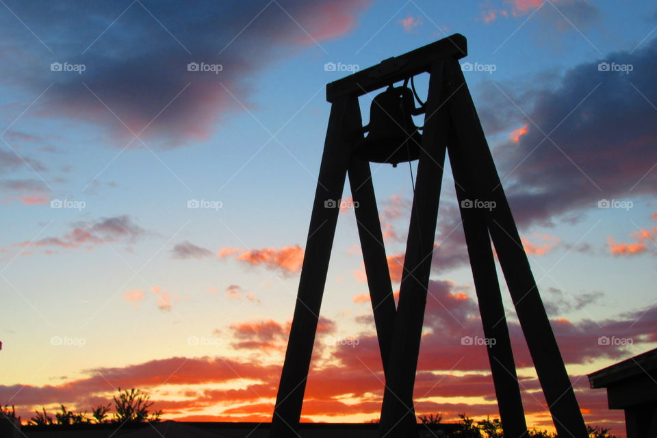 Sunset at church bell