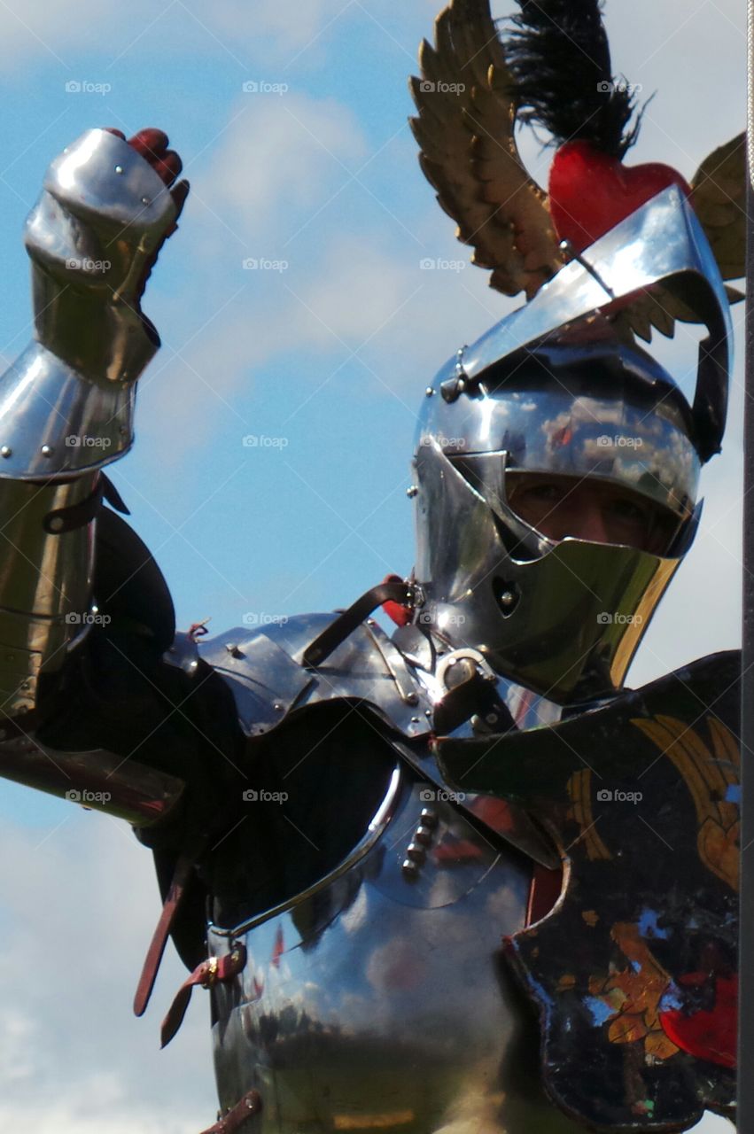 medieval knight in shiny armor