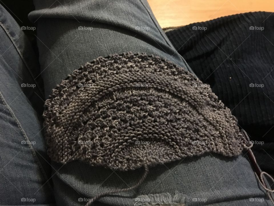 Knitting a shawl 