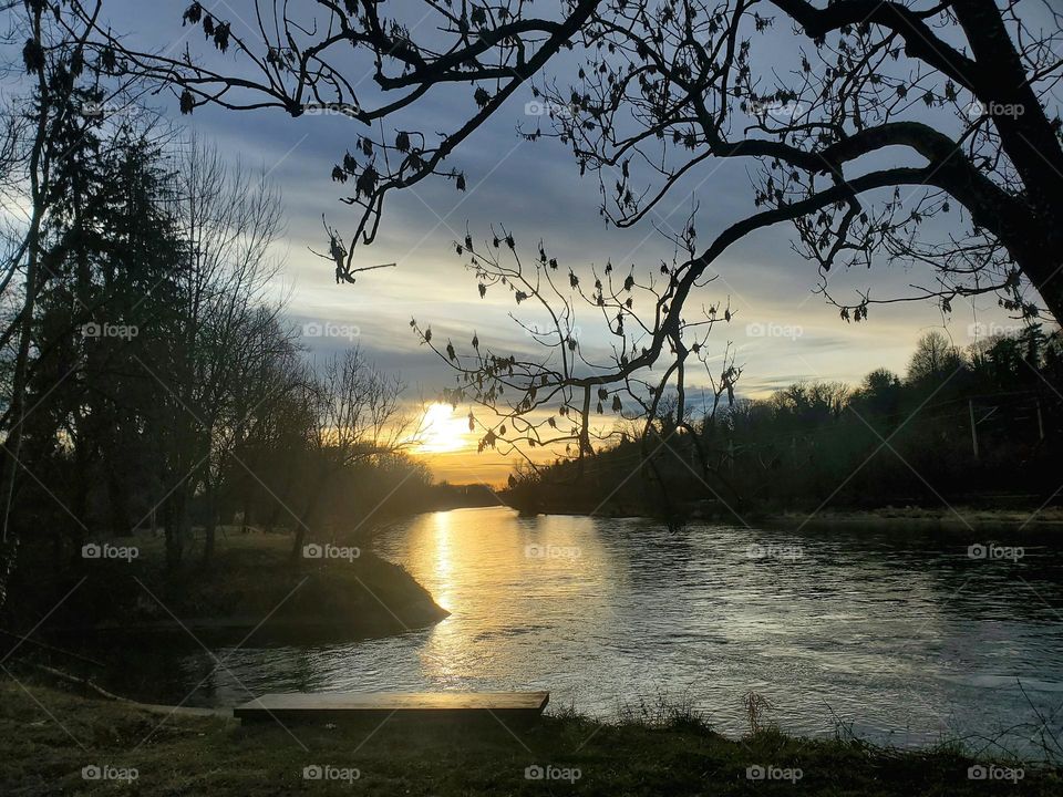 sun over the river