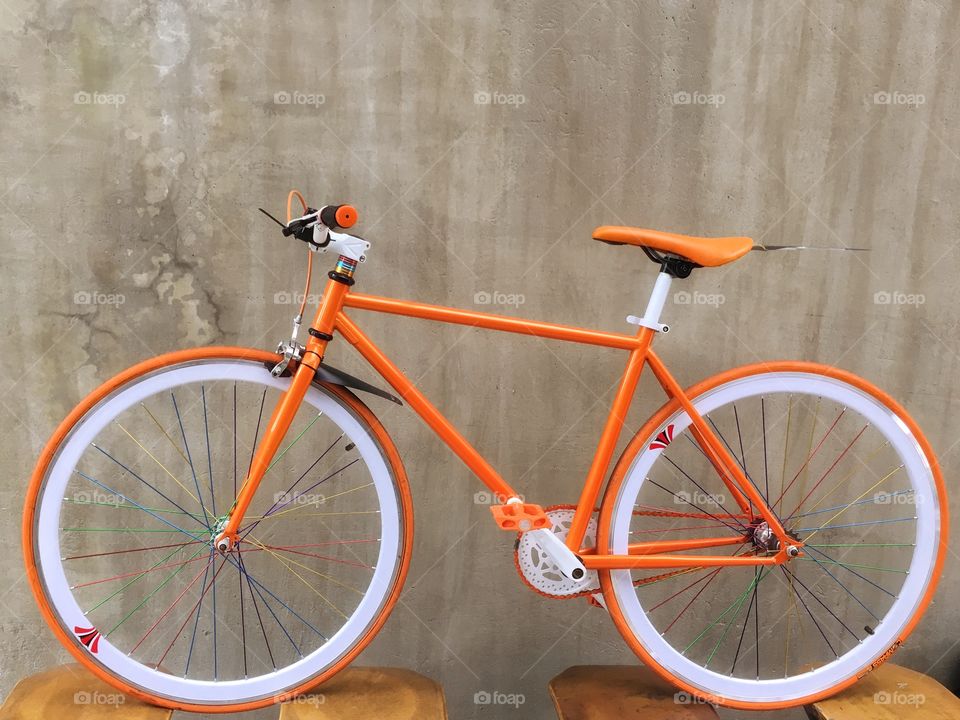 Orange bicycle