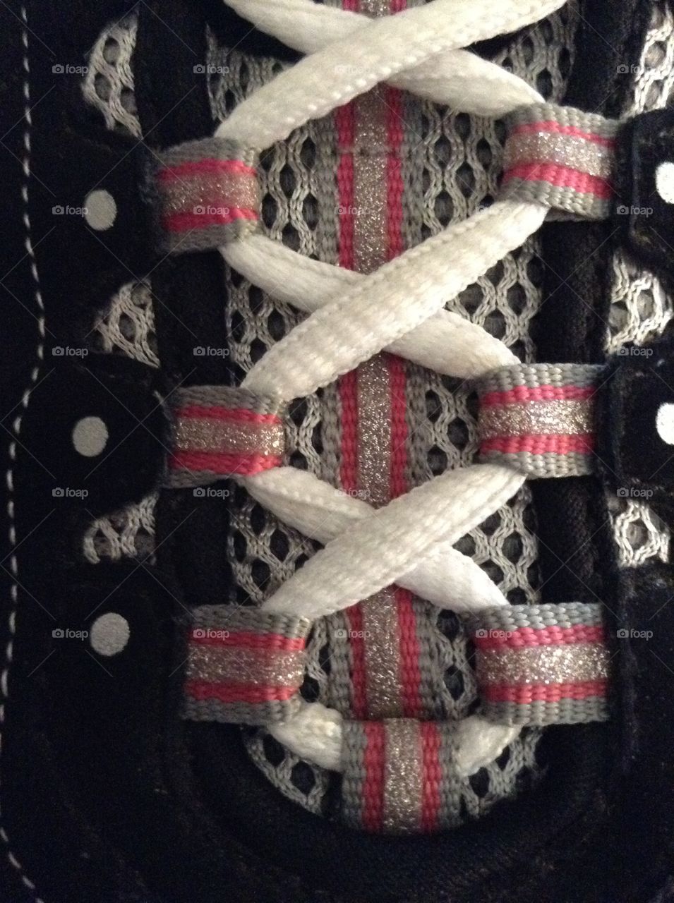 Up close shoe laces