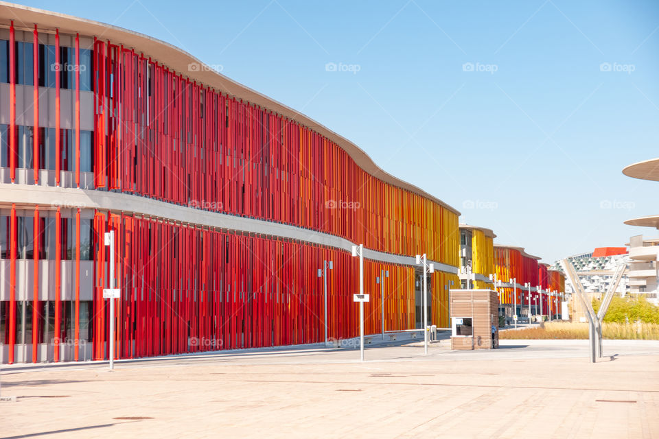 Red modern building