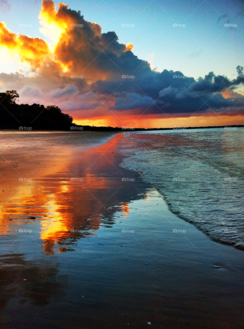 Water, Sunset, No Person, Beach, Dawn