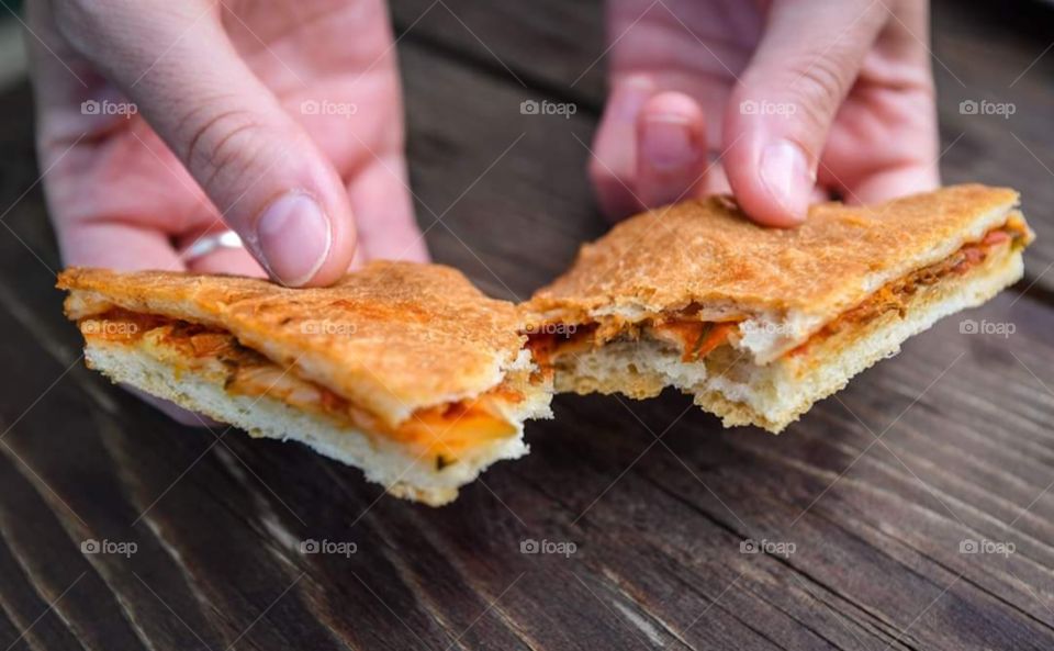 Komiža cake from the island of Vis and the town of Komiža made of tomato and salted fish