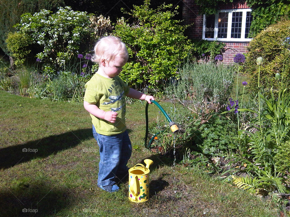 Watering the garden