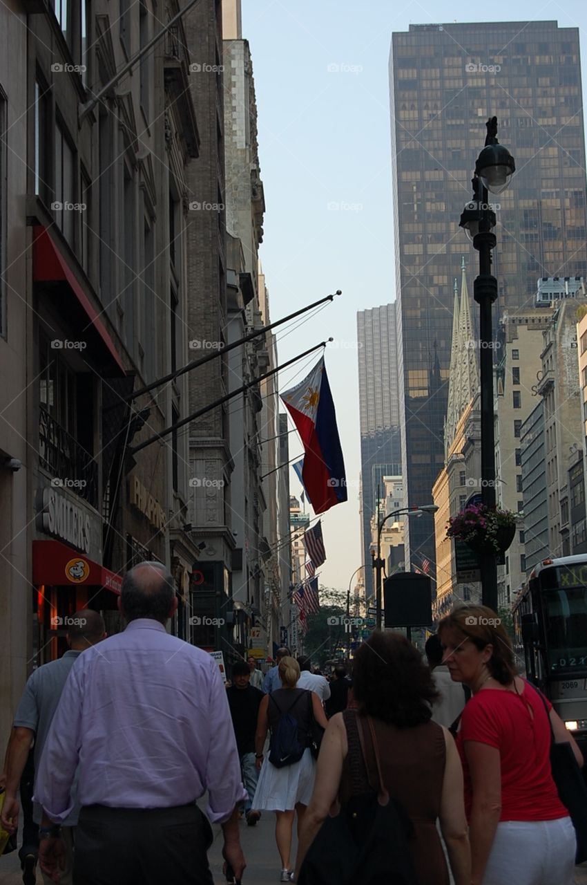 Tourists walking