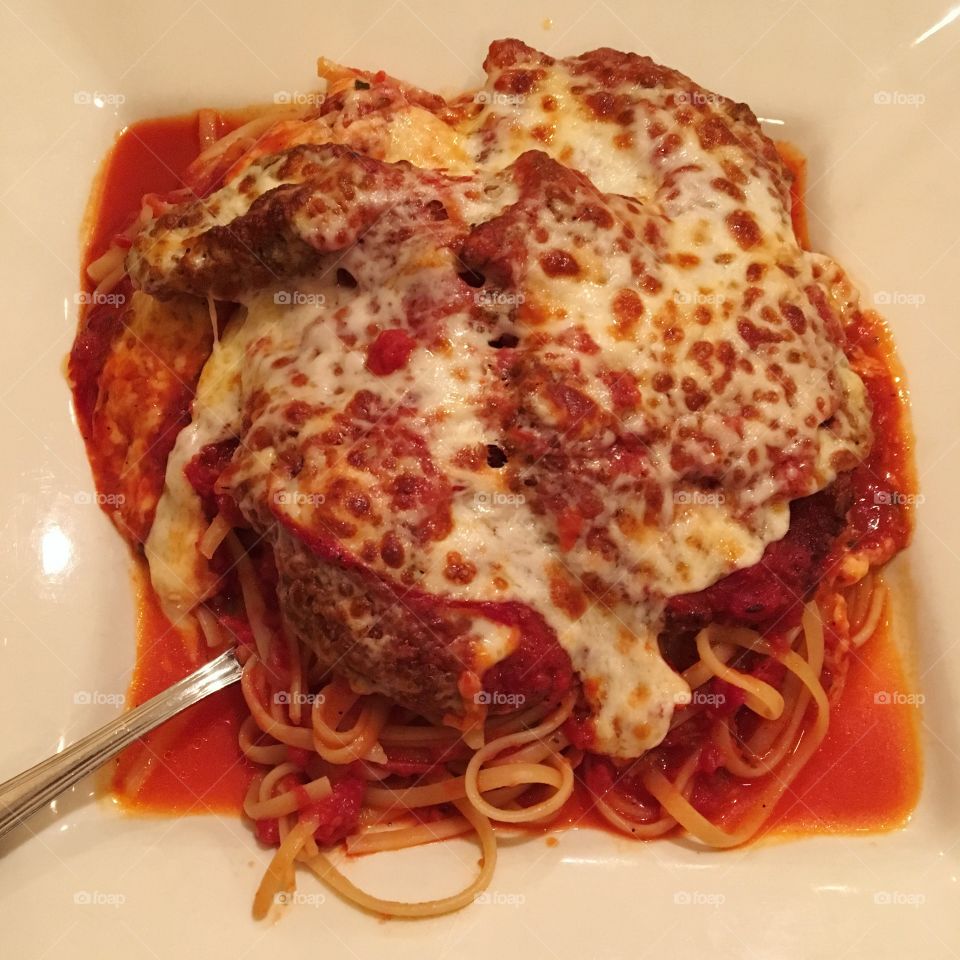 Chicken parm and spaghetti 