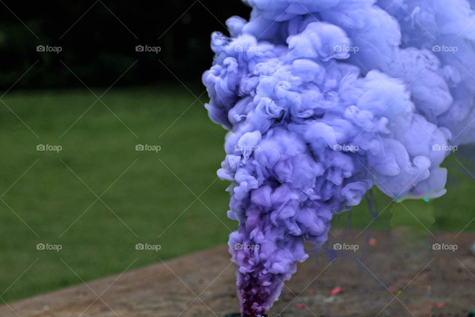 purple smoke bomb