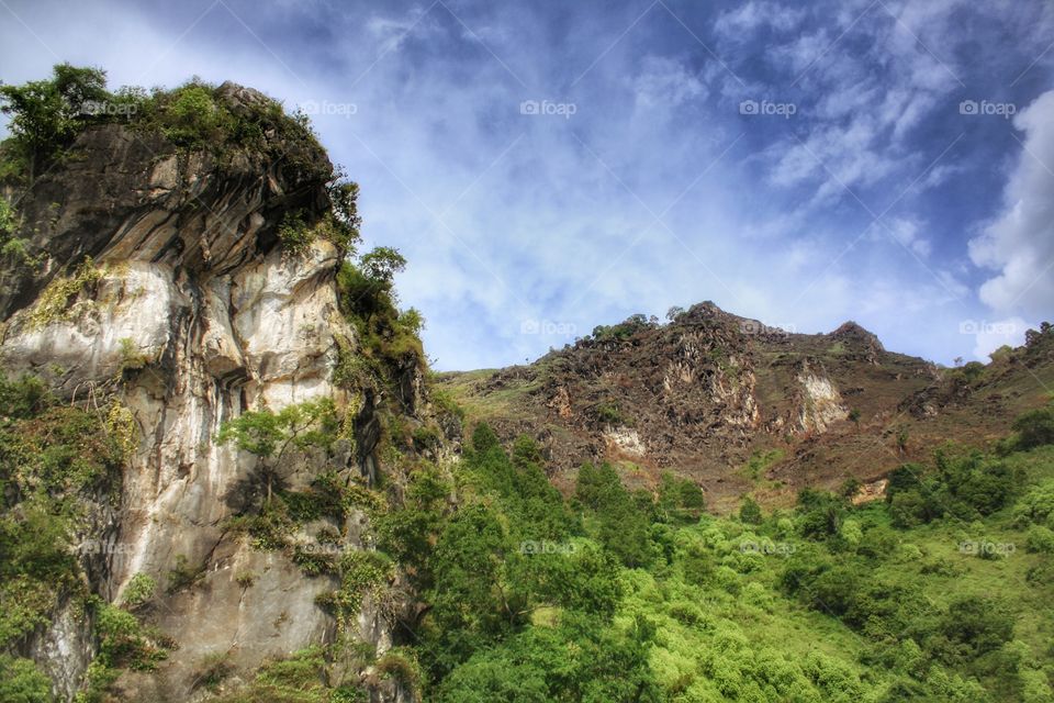 A cliff in lake toba, north sumatra, indonesia