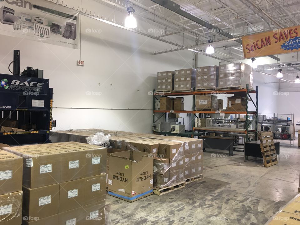 Warehouse shelves 