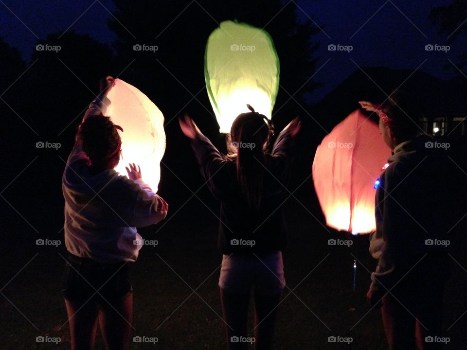 Best friends and Chinese lanterns 