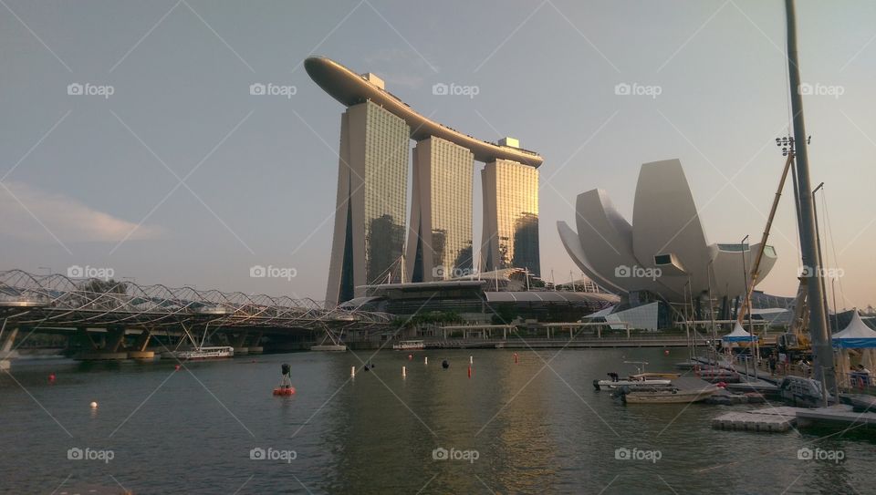 Marina Bay Sand Hotel. Marina Sand before sunset