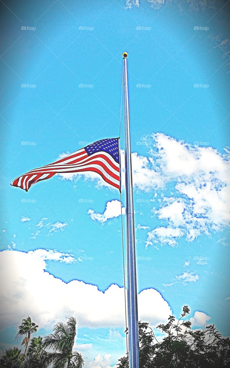 American Flag at Half Mast.