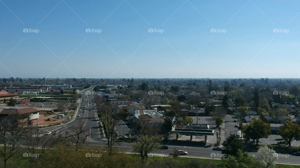 up in the air drone street photography