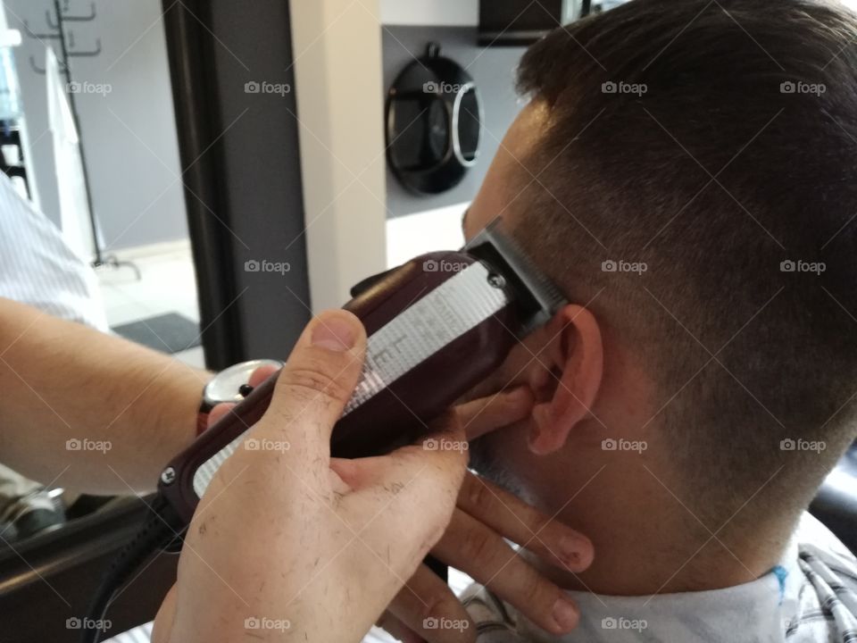 Hairdresser at work