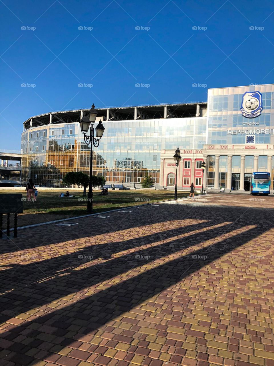 Building of modern stadium in Odesa Ukraine 