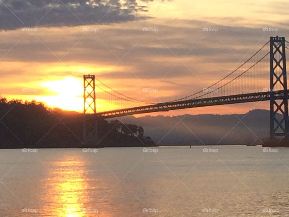 SF sunrise . Bay Bridge with Sunrise SF 