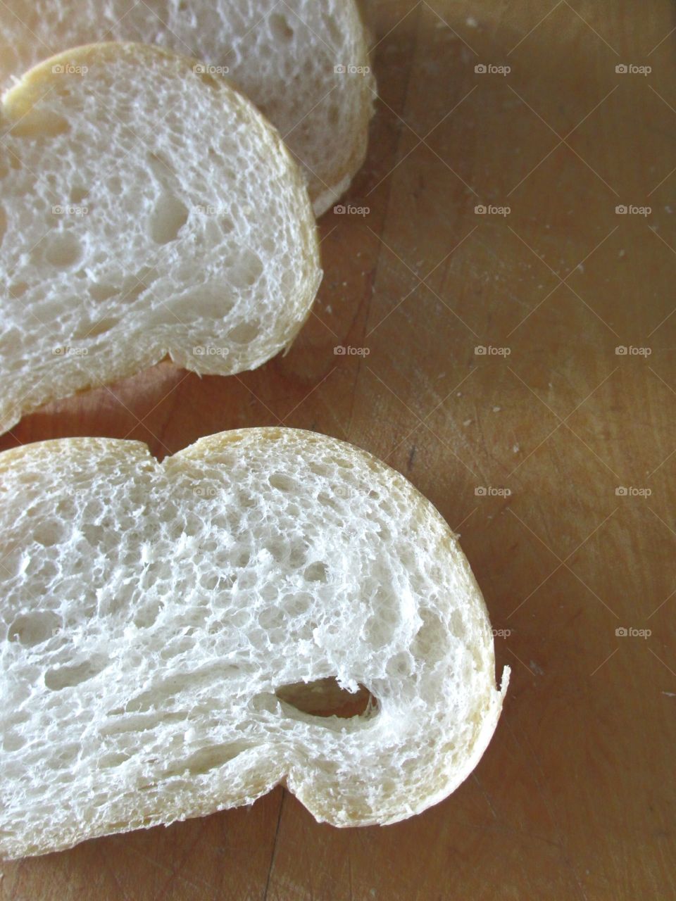 Closeup of sliced bread