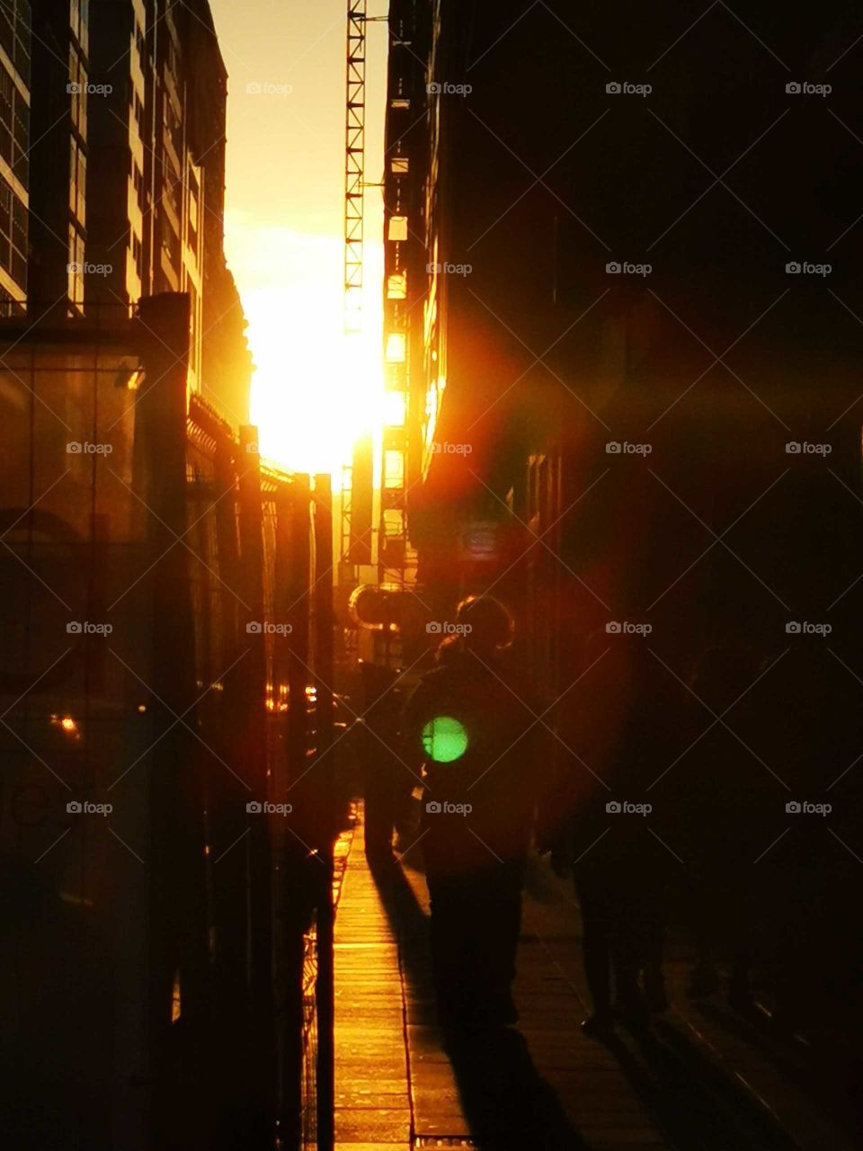 The sun in the street