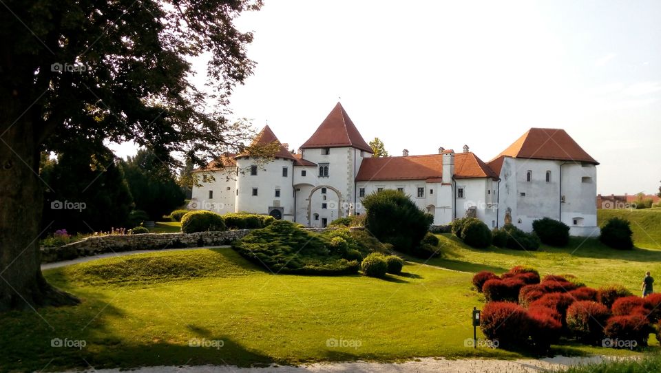City park and old castle in Varazdin, Croatia
