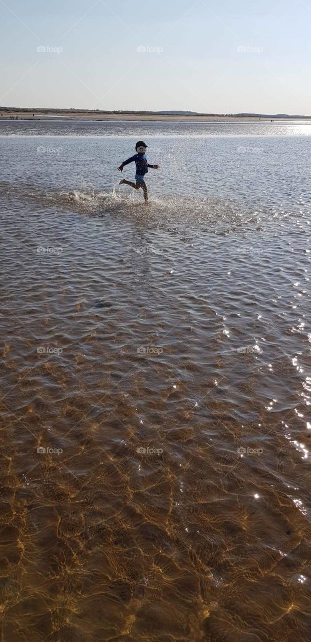 running in water summer joy