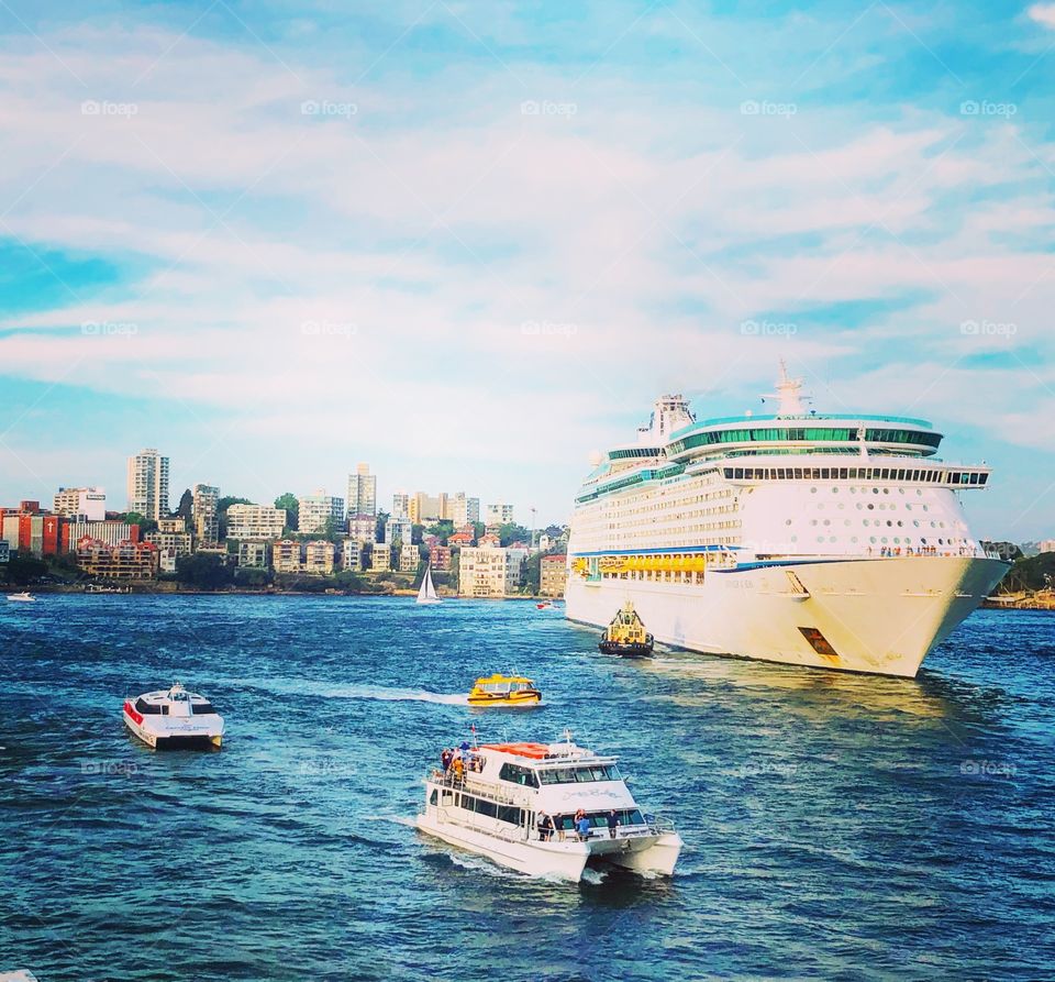 It’s a matter of perspective! Boats in Sydney Harbor 