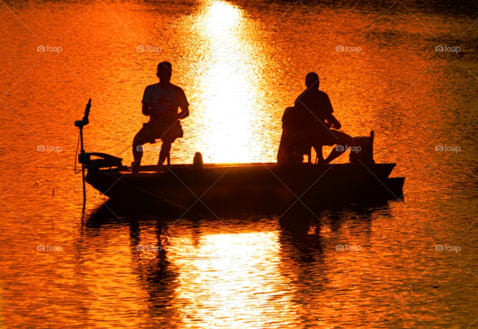 fishing jon boat aluminum boat fishing silhouette by lightanddrawing