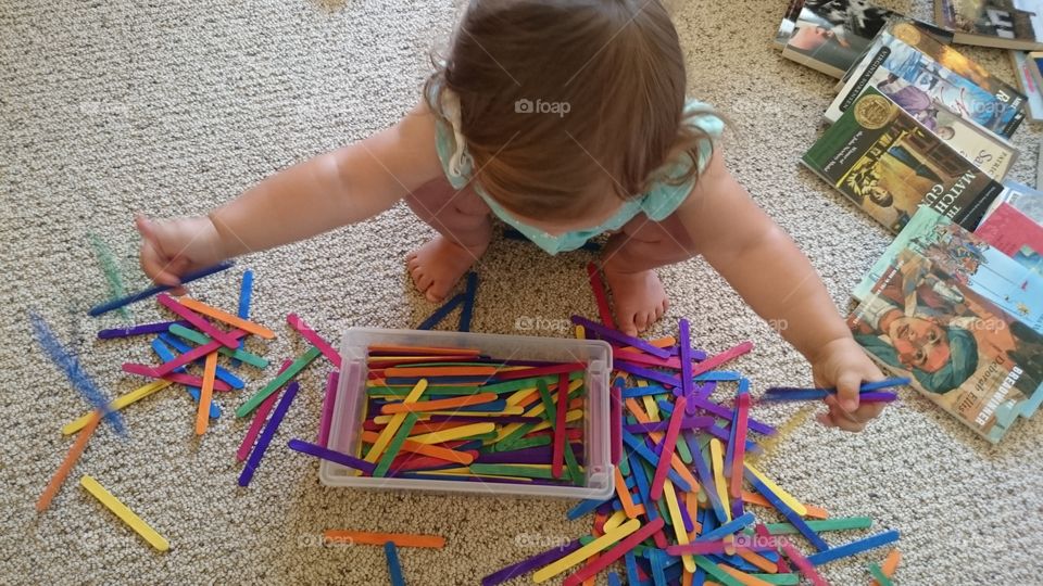 color sticks!. sensory play