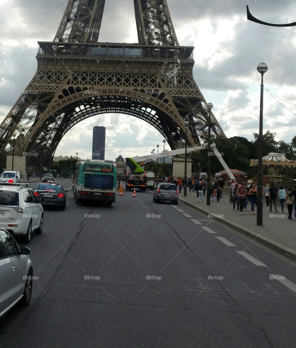 About to drive under the Eiffel Tower. That was awesome! Can't wait to go back.