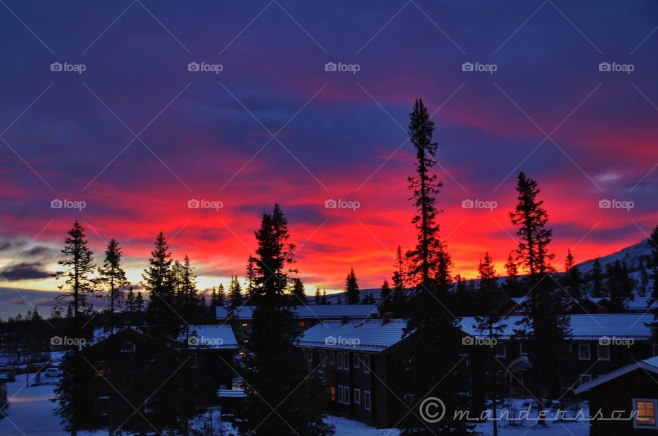 Sunset in Vemdalen, Sweden