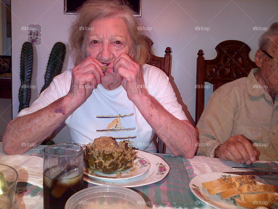 Elderly Woman Caught Eating at Thanksgiving Table