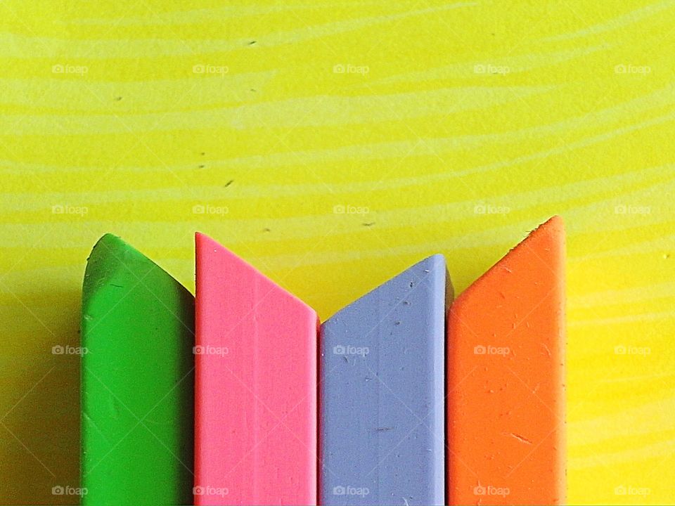 Neon rubber erasers